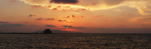 opSicilie - zonsondergang bij trapani, Sicilië